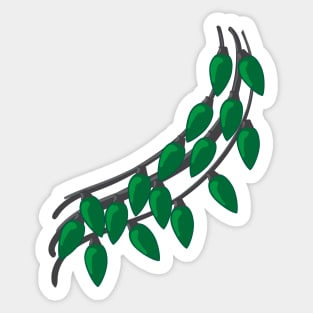 Triple String of Green Holiday Lights Sticker